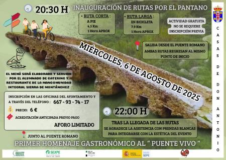 Imagen INAUGURACIÓN DE LAS RUTAS POR EL PANTANO Y PRIMER HOMENAJE GASTRONÓMICO AL 